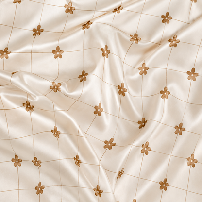 PJ-M268-Classic Flower Pattern Satin Pajama Set, Stylish Matching Nightwear for Everyday Comfort