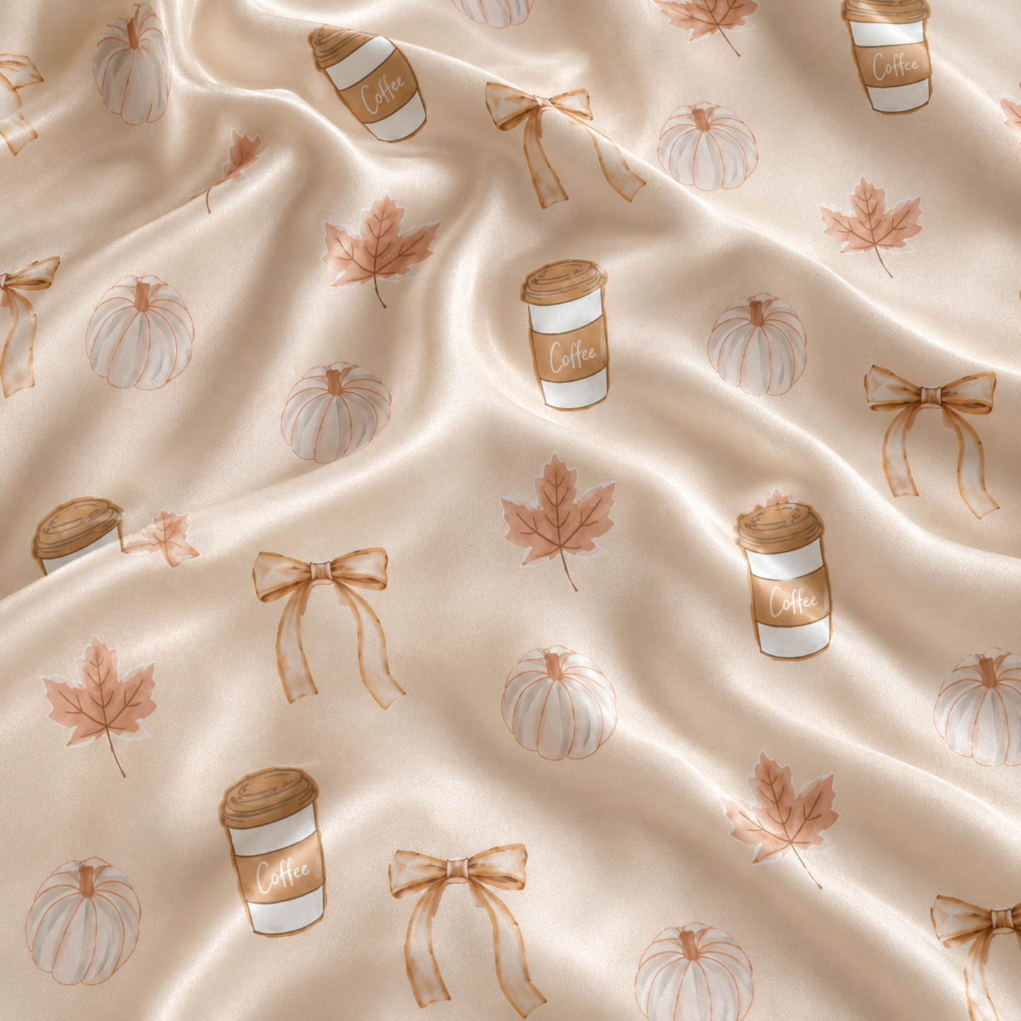 PJ-M277-Coffee Print Pajama Set with Soft Breathable Fabric for Cozy Everyday Sleepwear