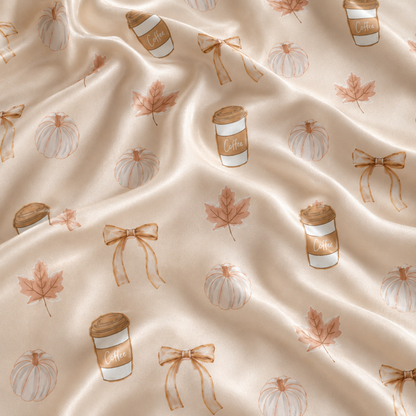 PJ-M277-Coffee Print Pajama Set with Soft Breathable Fabric for Cozy Everyday Sleepwear
