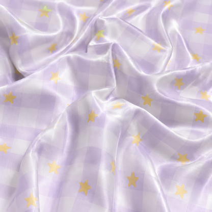PJ-M284-Lavender Plaid Sleepwear with Star Pattern with Soft Breathable Fabric for Cozy Everyday Sleepwear
