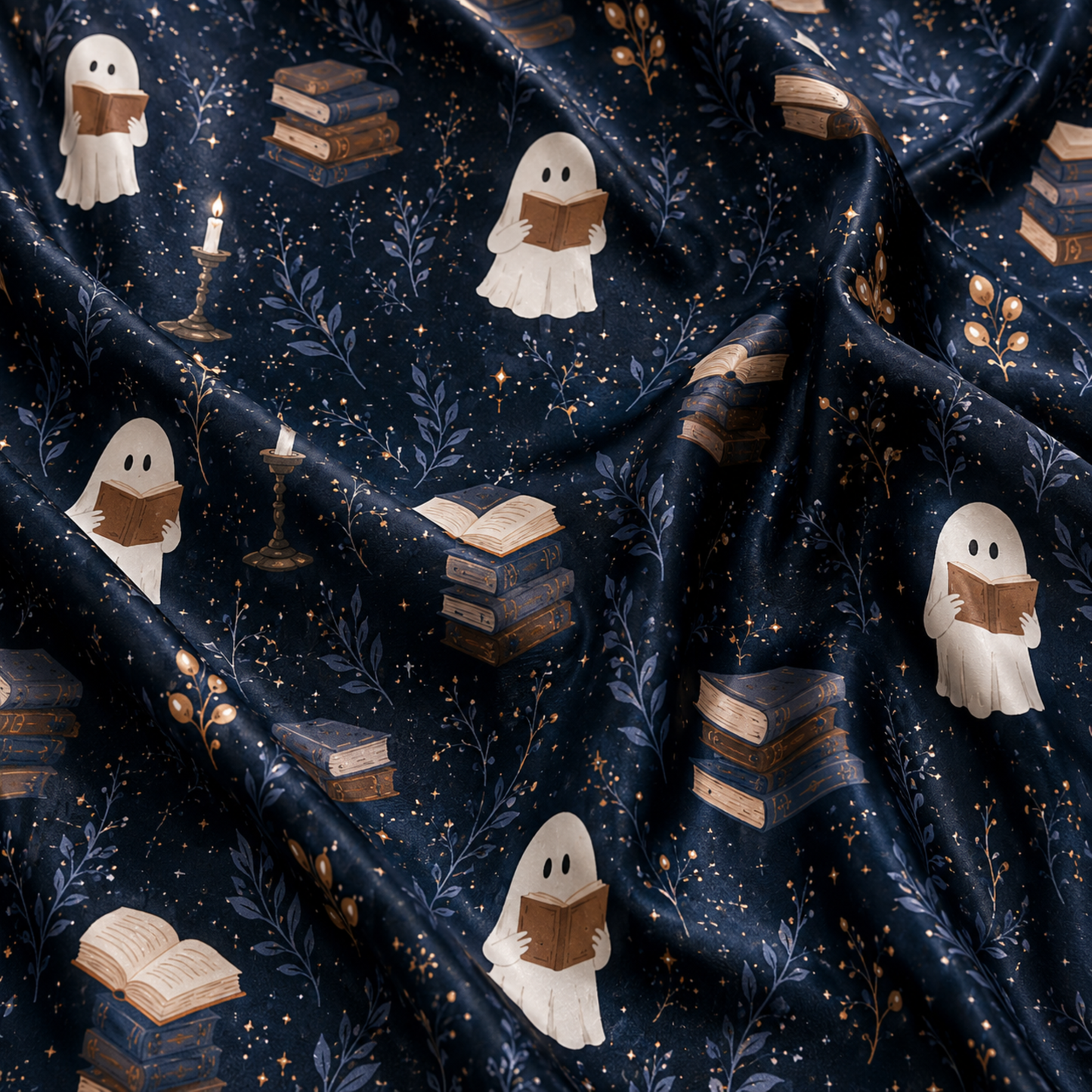 PJ-M290-Spooky Halloween Satin Pajama Set with Coordinated Lounge Sleepwear for Cozy Nights