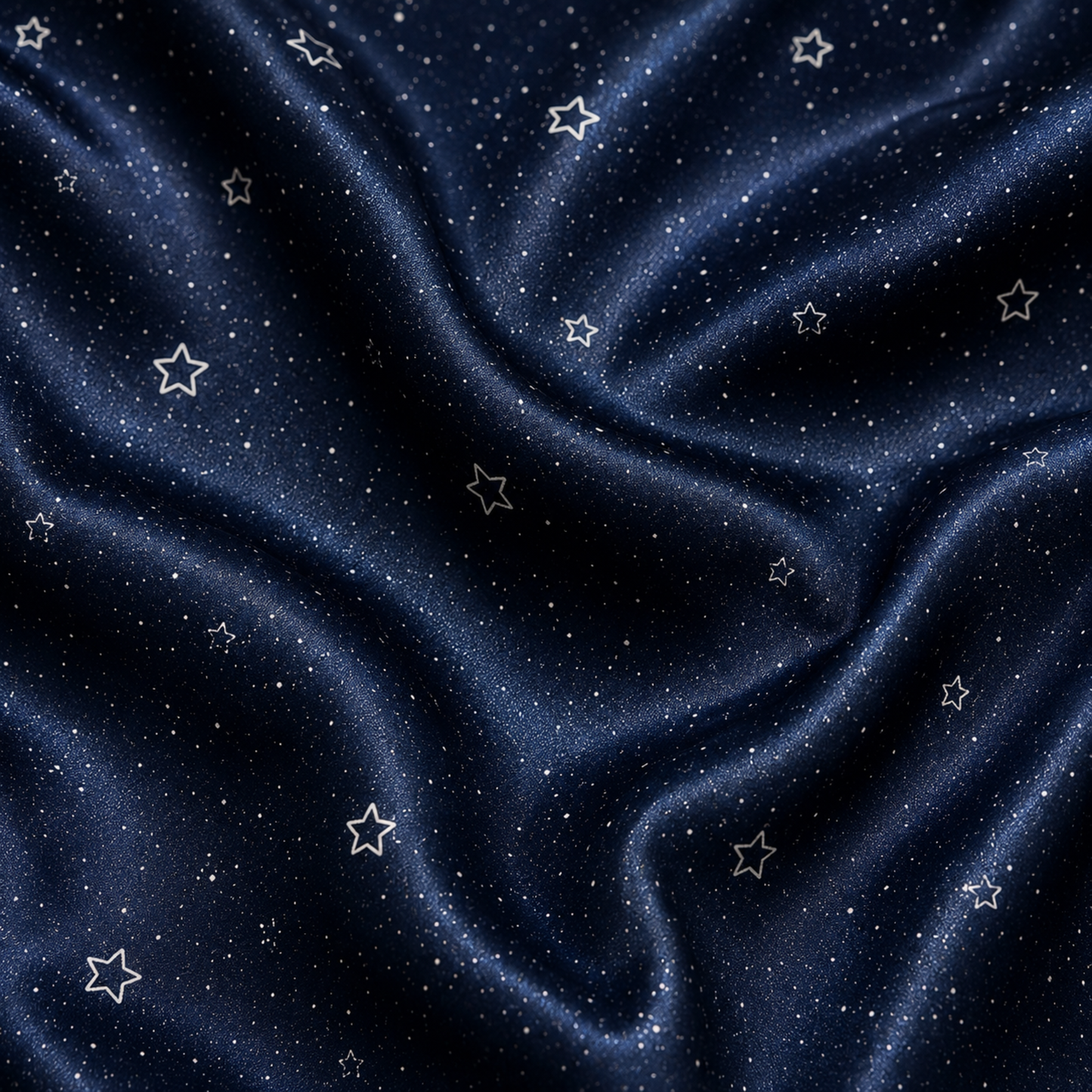PJ-M293-Starry Night Satin Pajama Set, Luxurious Sleepwear with Celestial Inspired Pattern