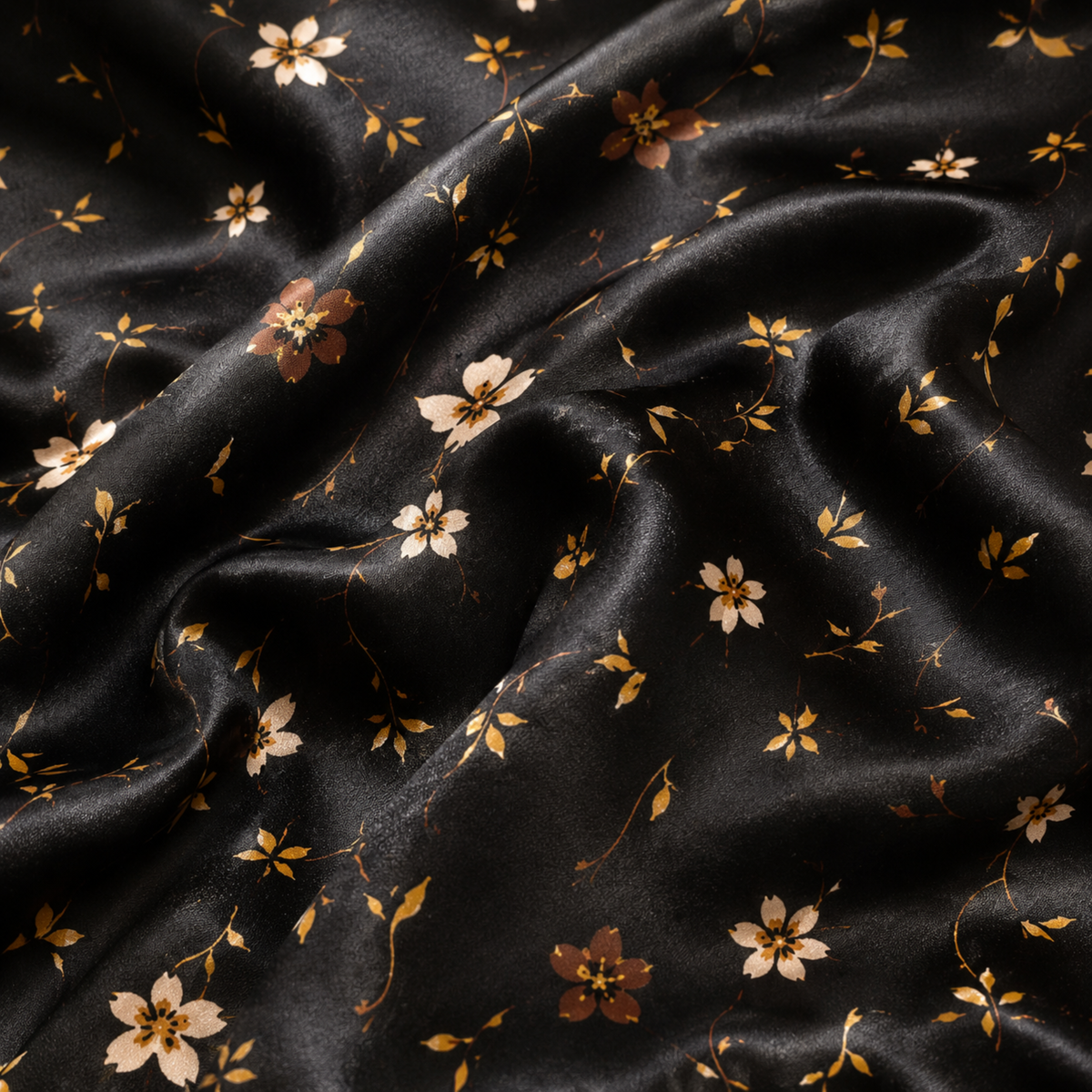 PJ-M295-Black Flower Floral Daisy Print Pajama Set with Relaxed Fit and Soft Everyday Comfort