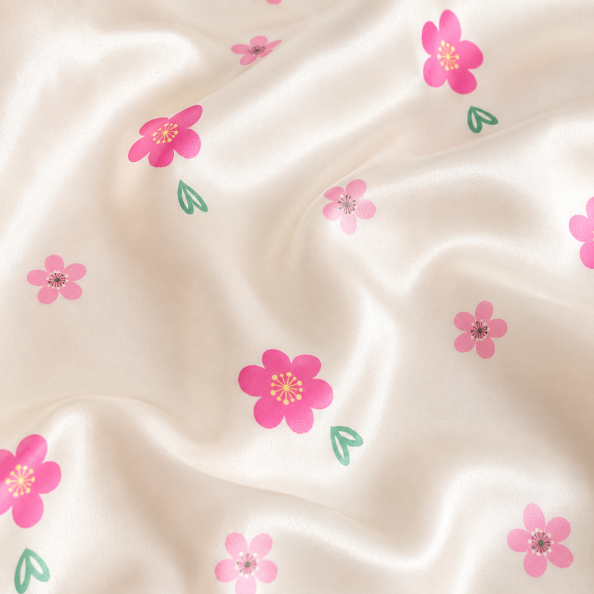 PJ-M303-Botanical Wildflower Satin Pajama Set with Vintage Garden Floral Pattern for Cozy Sleepwear