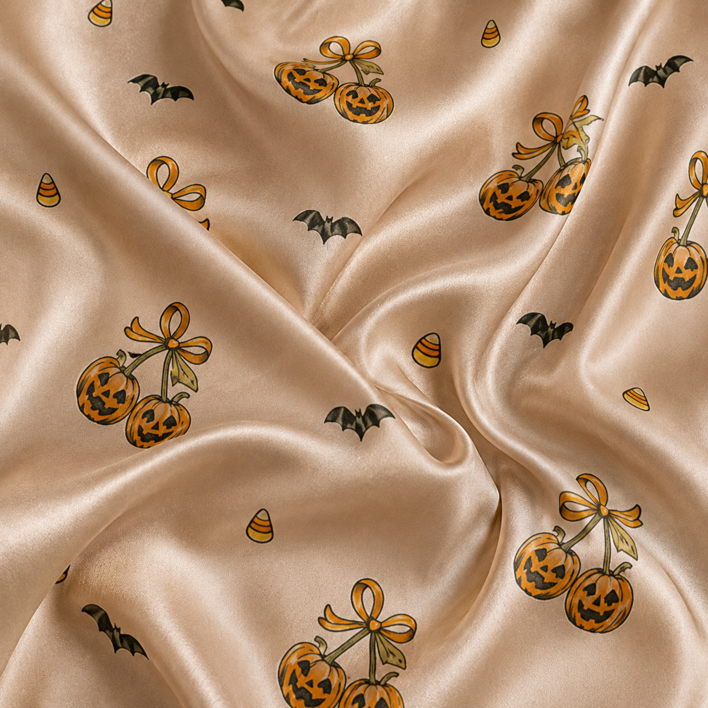 PJ-M307-Premium Fabric Halloween Pajama Set Showcasing A Variety Of Fun Seasonal Illustrations For A Relaxed Festive Aesthetic