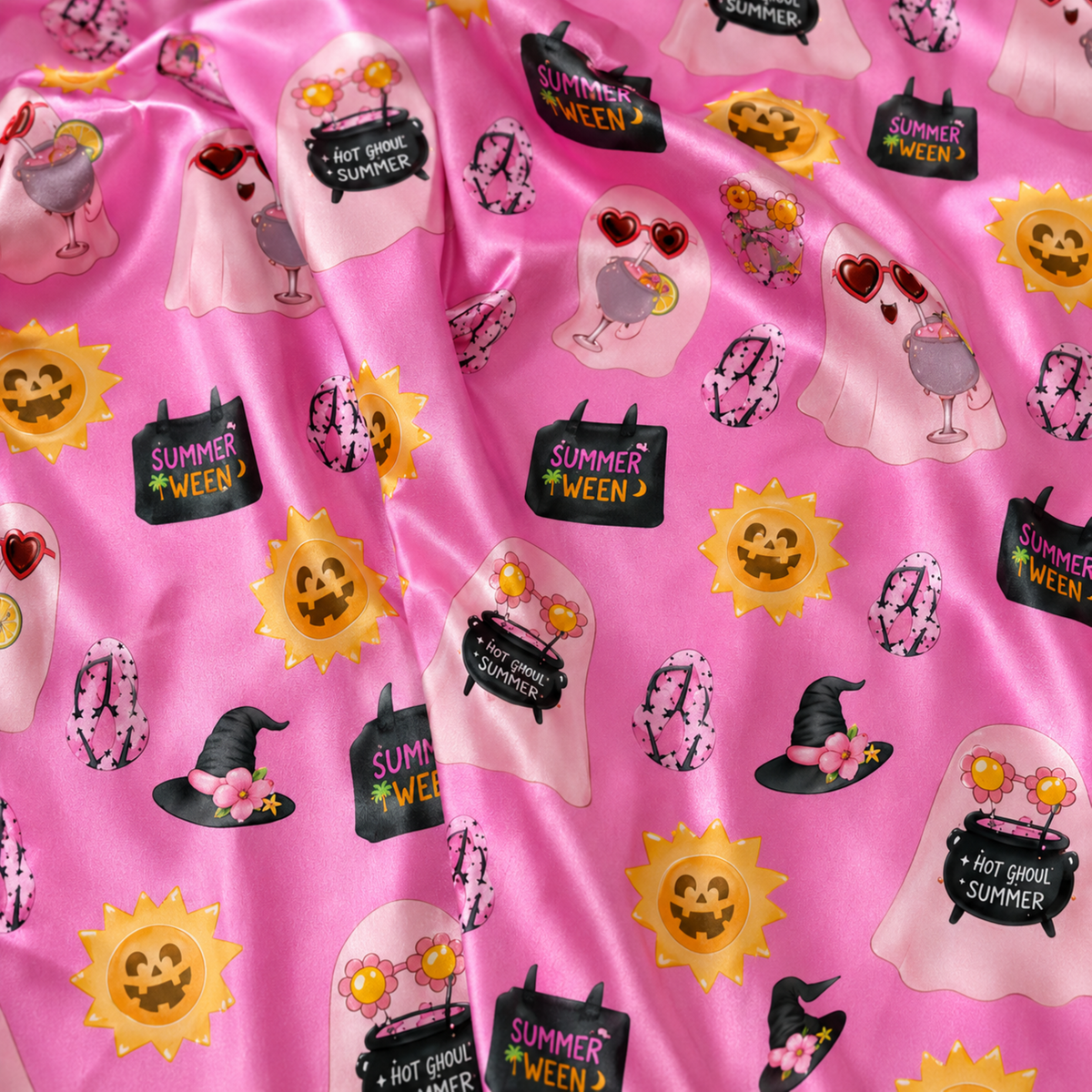 PJ-M315-Soft Halloween Print Loungewear Set Featuring An Assortment Of Cute Seasonal Icons For A Fun Holiday Look