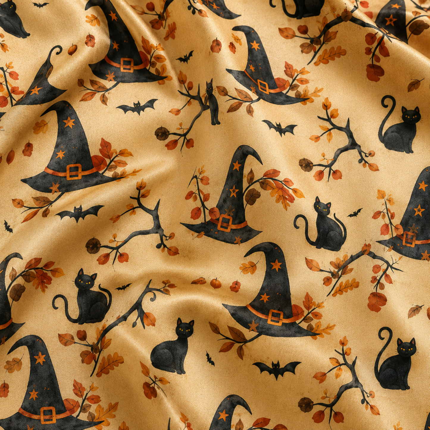 PJ-M317-Classic Halloween Celebration Pajama Set Featuring Iconic Seasonal Symbols On Soft And Comfortable Premium Brushed Cotton Fabric