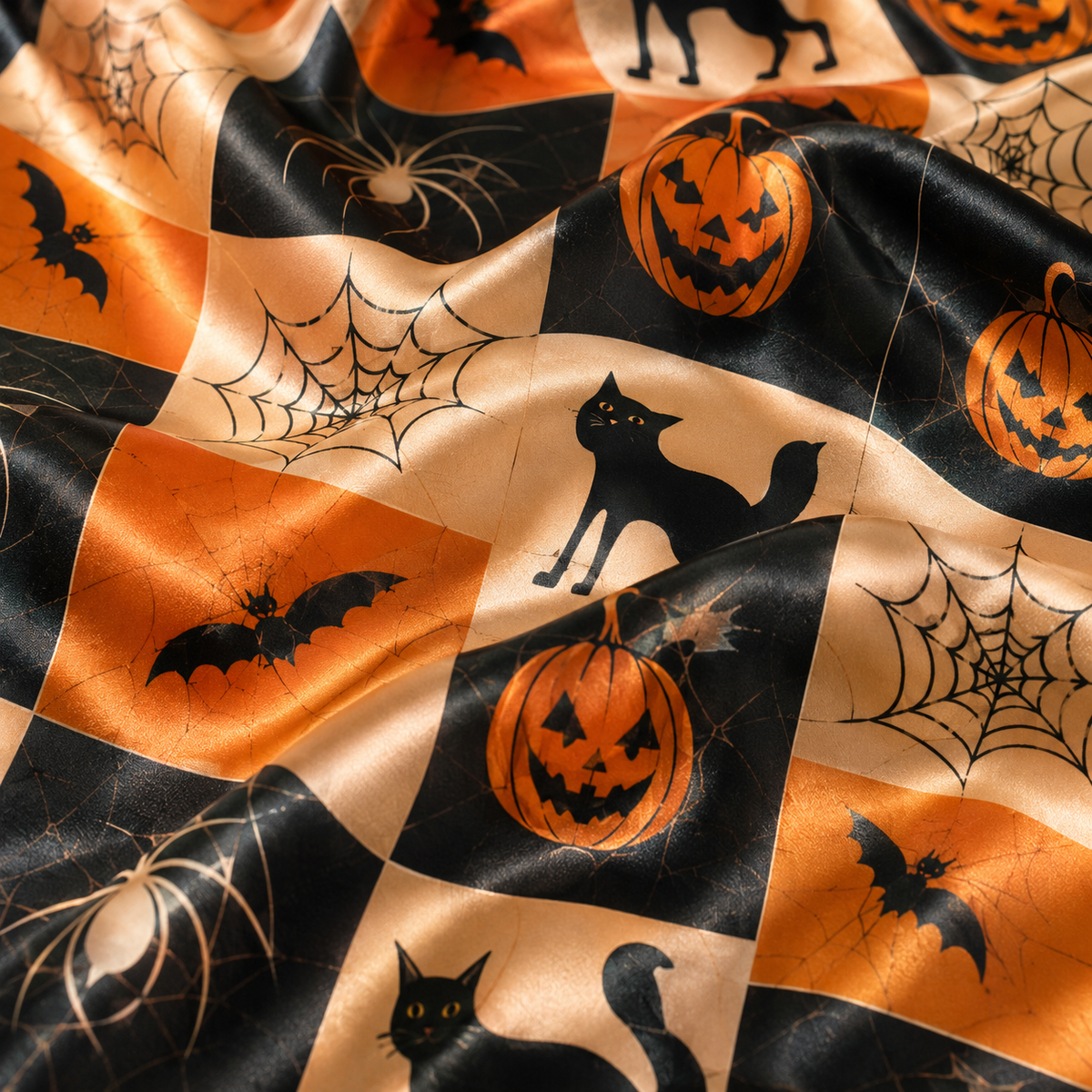 PJ-M320-Comfortable Halloween Holiday Loungewear Set Showcasing A Variety Of Fun Spooky Prints Perfect For The Entire Autumn Season