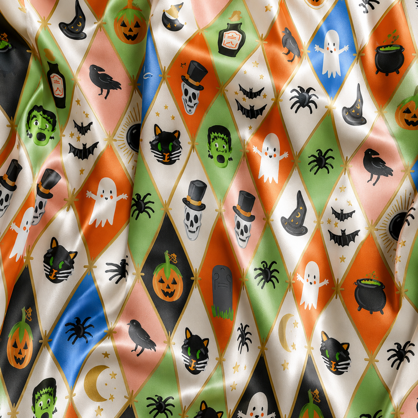 PJ-M322-Fun And Festive Halloween Motif Pajama Set Featuring Artistic Seasonal Prints Crafted From Ultra-Soft Fabric For Maximum Comfort