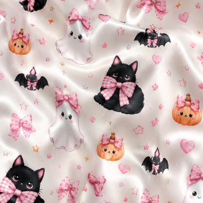 PJ-M331-Playful Modern Cat Halloween Silhouette Motif Loungewear Collection Featuring A Fun Geometric Pattern In A Versatile Colorway
