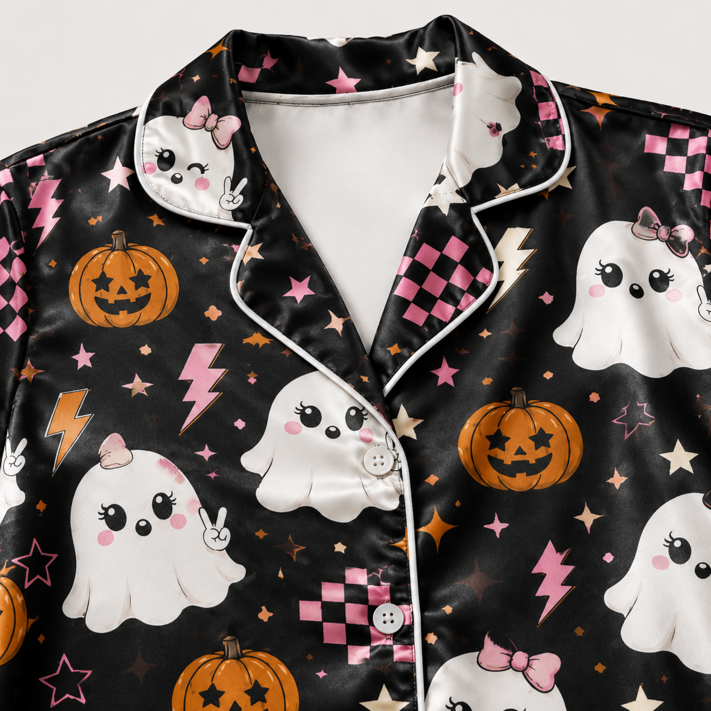 PJ-M337-Cozy Halloween-Themed Loungewear Set Displaying Delightful Seasonal Motifs Perfect For Relaxing Nights Throughout The Entire October