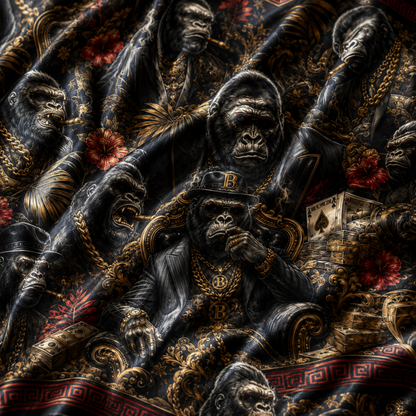 PJ-M349-Edgy King Kong Abstract Pattern Pajama Set Crafted From Ultra-Soft Jersey Material For Ultimate Nightly Comfort
