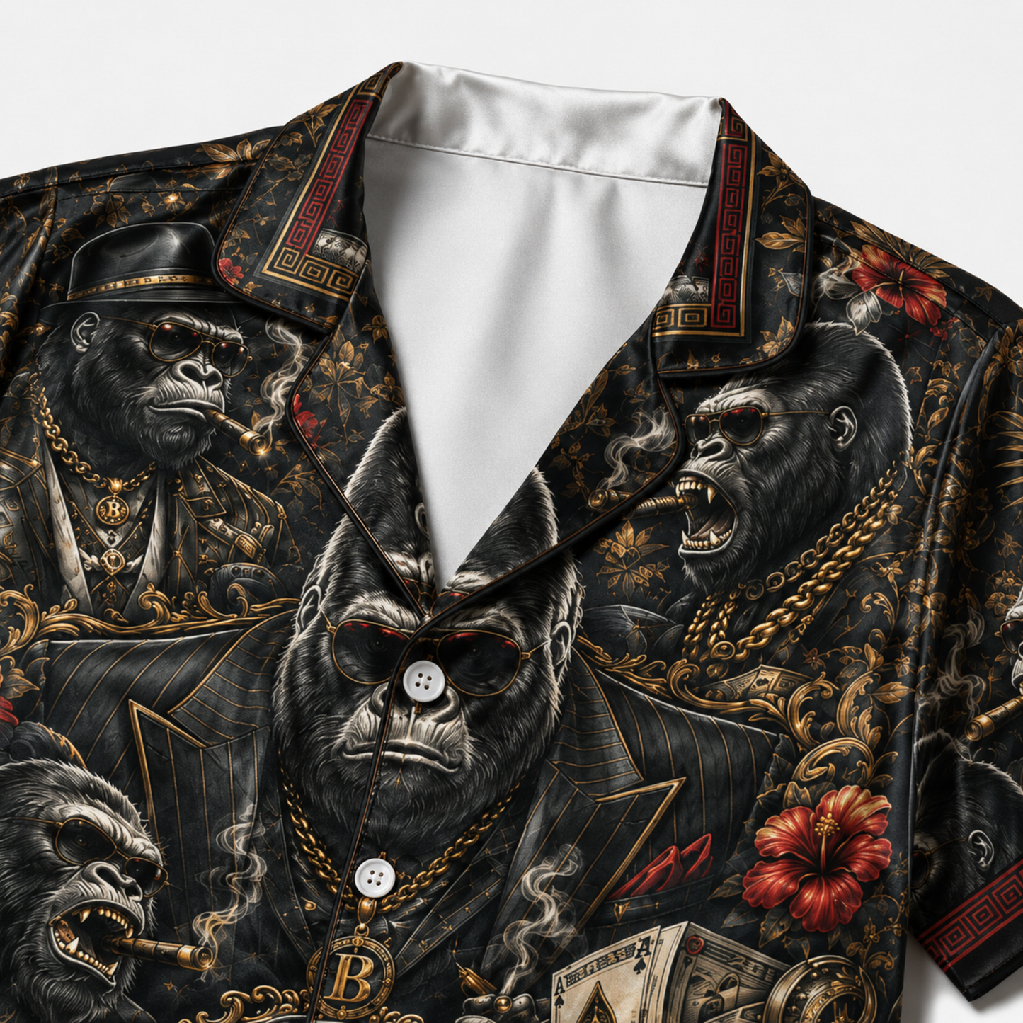 PJ-M349-Edgy King Kong Abstract Pattern Pajama Set Crafted From Ultra-Soft Jersey Material For Ultimate Nightly Comfort
