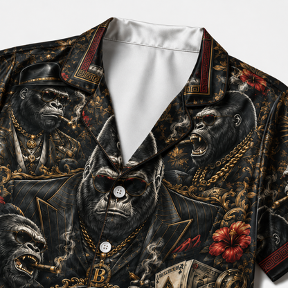 PJ-M349-Edgy King Kong Abstract Pattern Pajama Set Crafted From Ultra-Soft Jersey Material For Ultimate Nightly Comfort