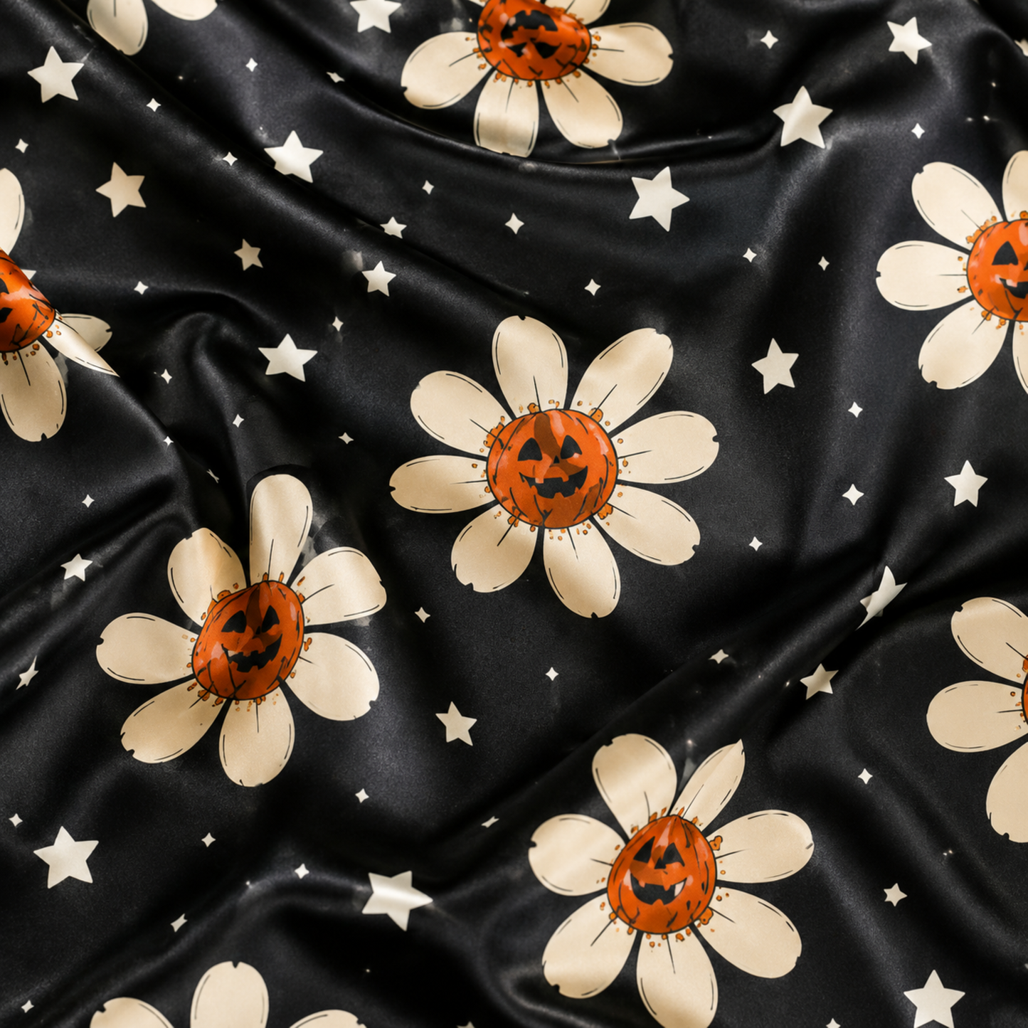 PJ-M359-Dark Jack O' Lantern Motif Pajama Set Featuring A Subtle Yet Intense Aesthetic For Elevated Lounging