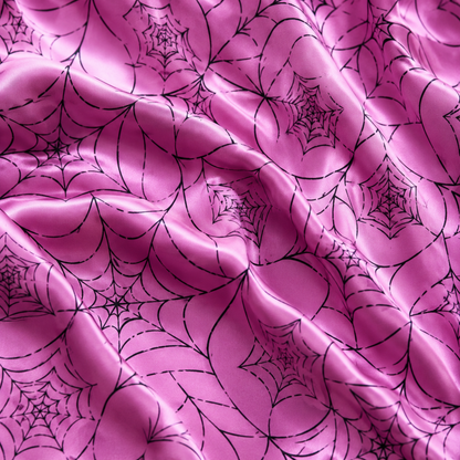 PJ-M360-Sophisticated Spiderweb Graphic Pajama Set Offering A Subtle And Moody Seasonal Interpretation
