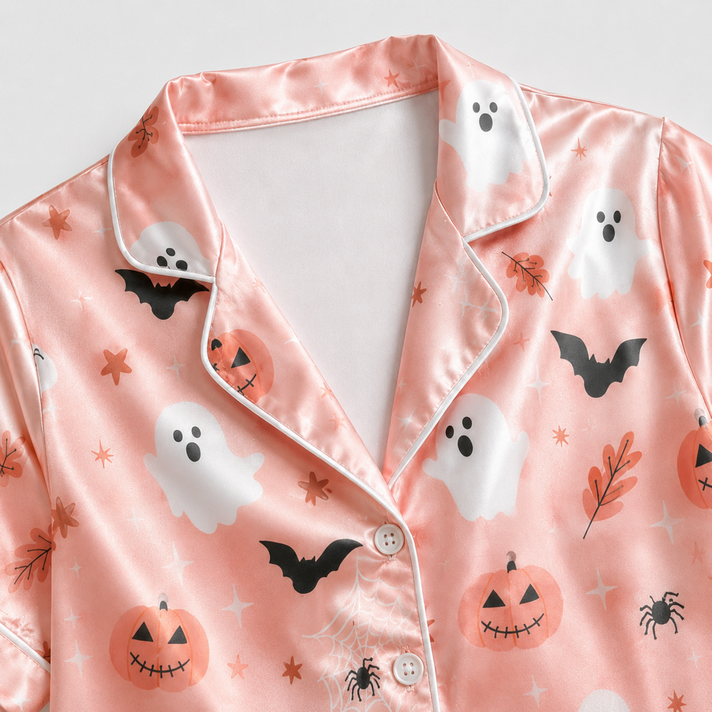 PJ-M361-Classic Halloween Pattern Pajama Set Perfect For Creating A Sophisticated Nightly Ambience