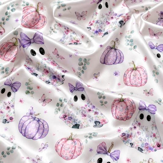 PJ-M364-Ornate Cute Ghost Sleepwear Set Featuring A Sharp Precision Print For A Modern Aesthetic