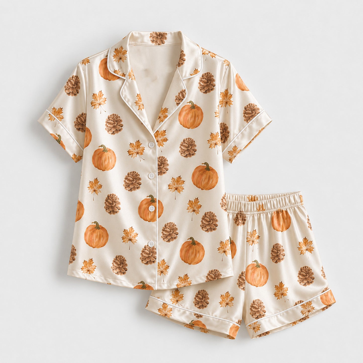 PJ-M367-Classic Jack O' Lantern Pattern Pajama Set Perfect For Creating A Sophisticated Nightly Ambience