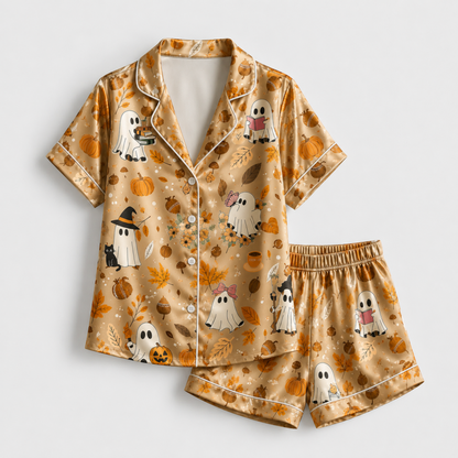 PJ-M369-Curated Seasonal Halloween Graphic Pajama Set Designed To Infuse Your Wardrobe With Artistic Flair