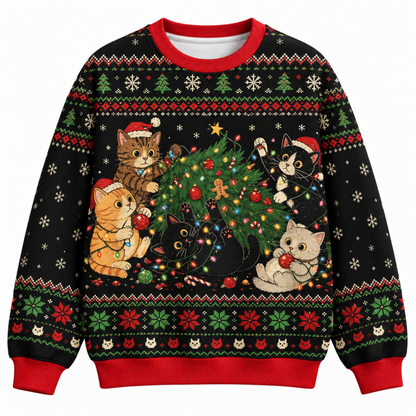 M2084-Christmas Cat Collection, Cozy Holiday Feline Lovers Winter Festive Apparel
