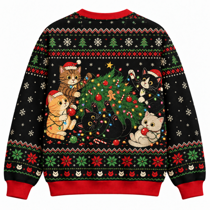 M2084-Christmas Cat Collection, Cozy Holiday Feline Lovers Winter Festive Apparel