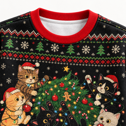 M2084-Christmas Cat Collection, Cozy Holiday Feline Lovers Winter Festive Apparel