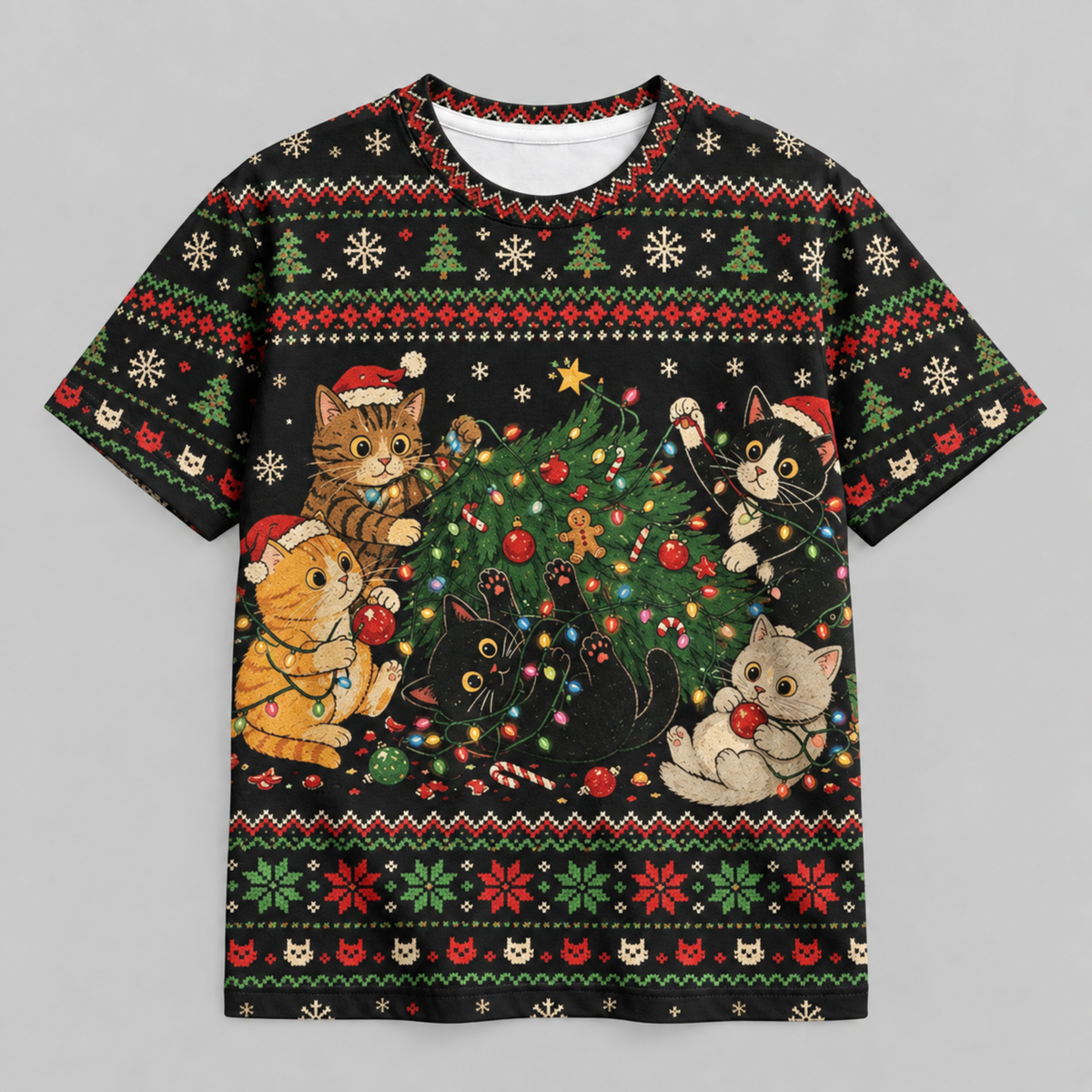 M2084-Christmas Cat Collection, Cozy Holiday Feline Lovers Winter Festive Apparel