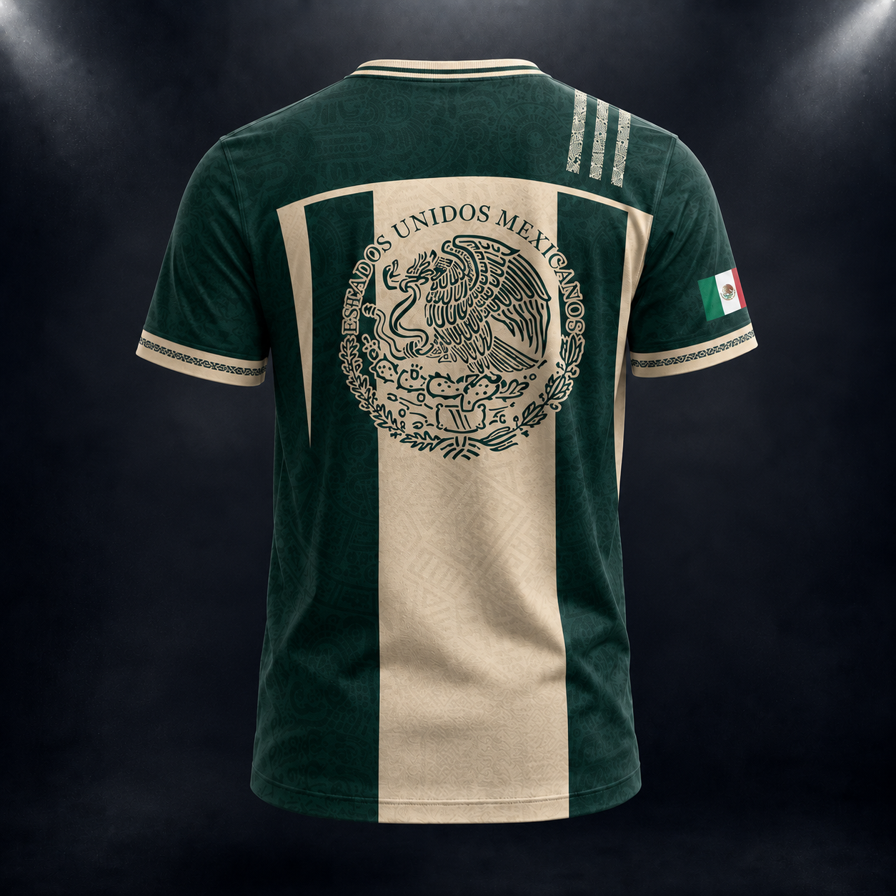 SJ-284-Adult/Youth Green Mexico Aztec Calendar Clothing Set Graphic Soccer Jersey Cultural Pride Matching Outfit Apparel FREE SHIPING