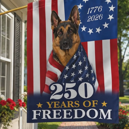 FLG-377-United States 250th Anniversary Flag, Large Commemorative German Shepherd Star Spangled Banner Outdoor Decoration FREE SHIPPING