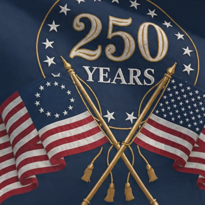 FLG-279-250 Years American Semiquincentennial Patriotic Garden House Flag Combo, 1776-2026 United States Celebration Banner