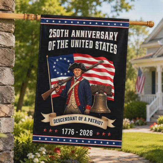 FLG-375-American 250 Years Revolutionary Flag, Betsy Ross Style Liberty Bell Yard Garden Flag