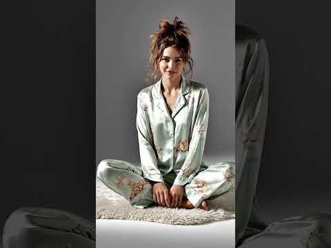 PJ-269-Satin Colorful Dreamy Animal Cloud White Piping Button Up Pajama Set