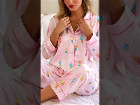 PJ-381-Rose Poly Sorbet Pajama Apparel, Sweet Treat Printed Loungewear Sleepwear Collection Attire